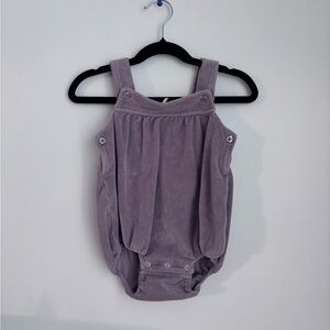 Kate Quinn Plum Baby Velour Bubble Romper 12-18